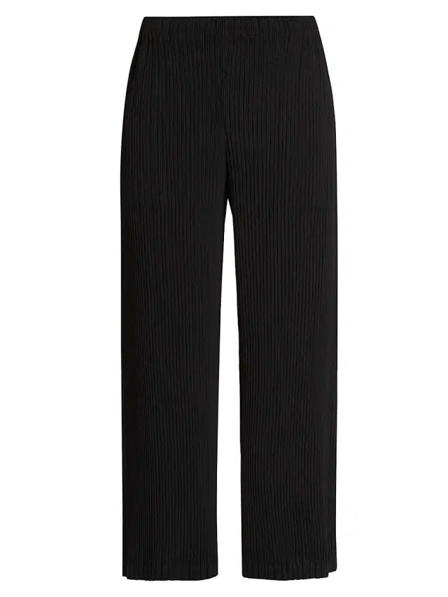 Issey Miyake Women's What Has Always Been Hatching Bottoms Pants - Black