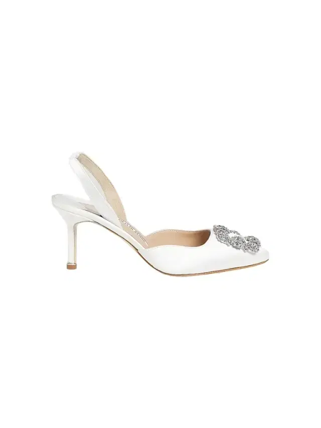 Manolo Blahnik Women's Hangisli 70MM Satin Slingback Pumps - White