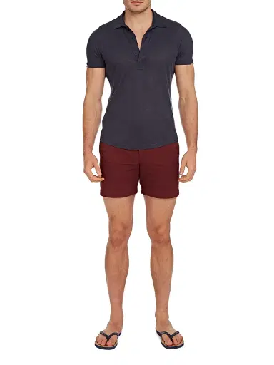 Orlebar Brown Men's Sebastian Linen Polo Shirt - Navy - Size XXL | Thumbnail 2