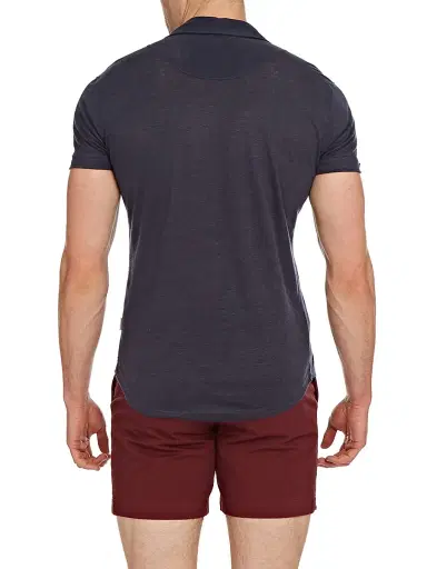 Orlebar Brown Men's Sebastian Linen Polo Shirt - Navy - Size XXL | Thumbnail 4