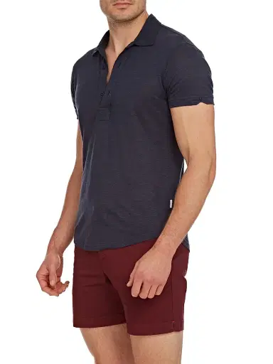 Orlebar Brown Men's Sebastian Linen Polo Shirt - Navy - Size XXL | Thumbnail 1