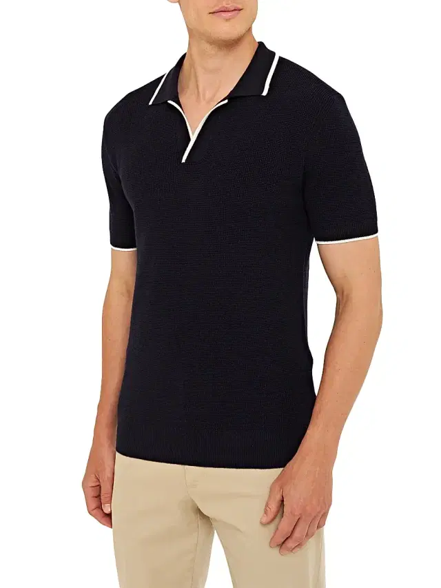 Men's Horton Short-Sleeve Polo Sweater - Navy