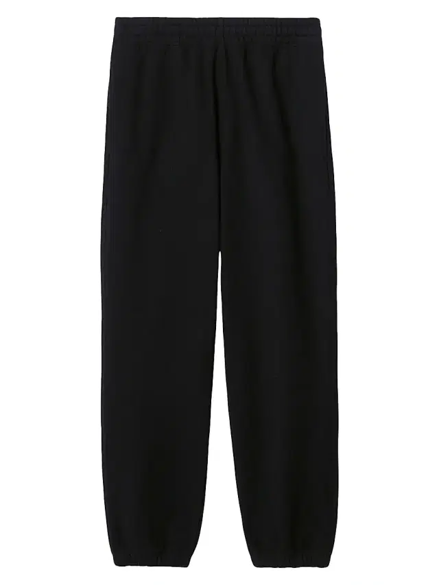 Men's Check Label Cotton Jogging Pants - Black