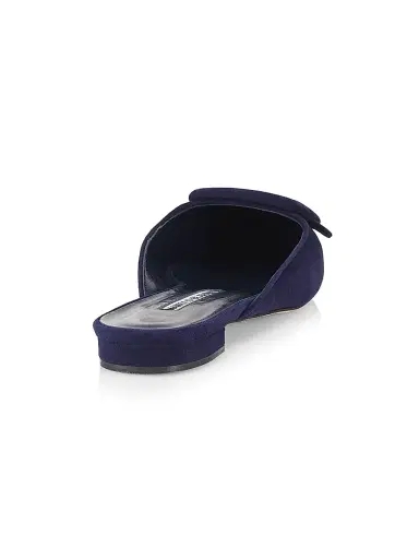 Manolo Blahnik Women's Maysale Suede Flats - Navy - Size 8 | Thumbnail 3