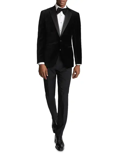 Reiss Men's Cotton-Blend Single-Button Blazer | Thumbnail 2 Reiss Men's Cotton-Blend Single-Button Blazer | Thumbnail 2
