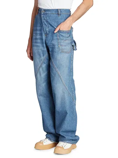 JW Anderson Men's Twisted Denim Workwear Jeans - Light Blue - Size 34 | Thumbnail 4 JW Anderson Men's Twisted Denim Workwear Jeans - Light Blue - Size 34 | Thumbnail 4