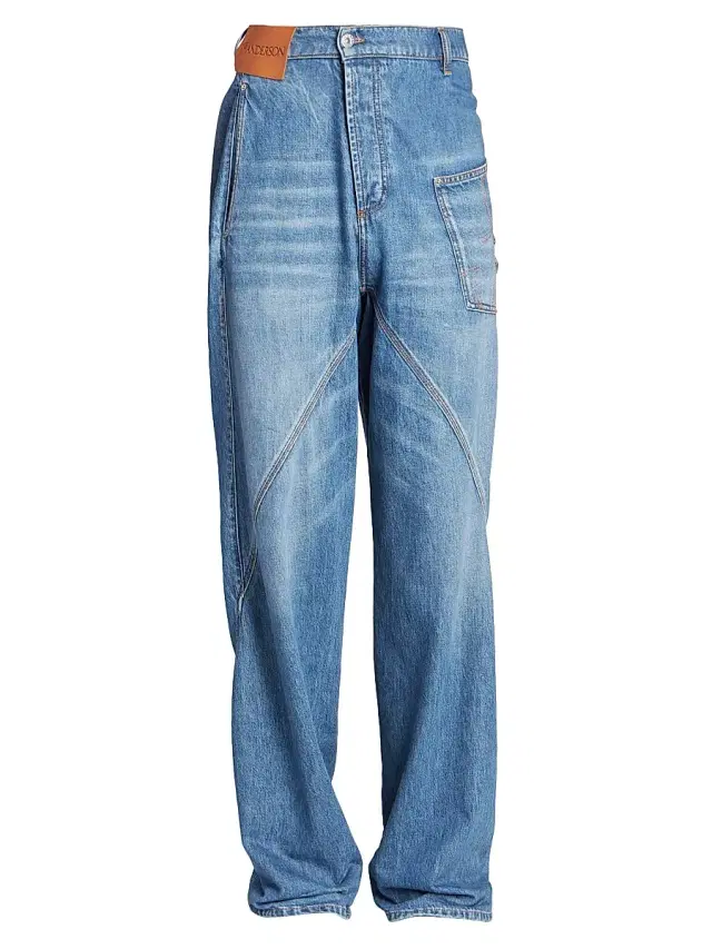 Men's Twisted Denim Workwear Jeans - Light Blue