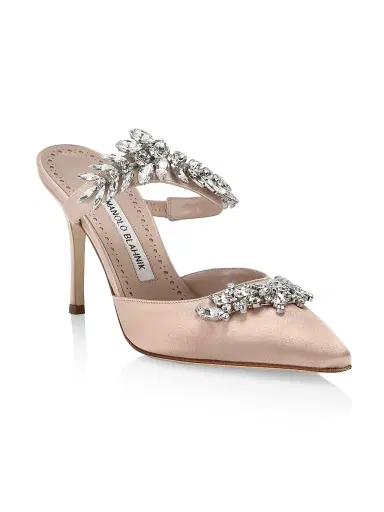 Manolo Blahnik Women's Lurum 90MM Embellished Satin Mules | Thumbnail 2 Manolo Blahnik Women's Lurum 90MM Embellished Satin Mules | Thumbnail 2