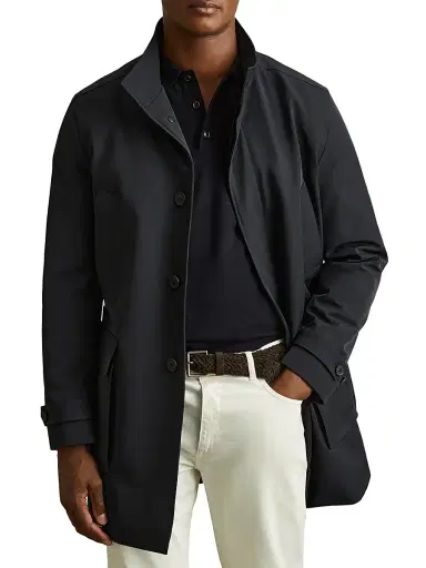 Reiss Men's Player Woven Jacket - Navy | Thumbnail 4