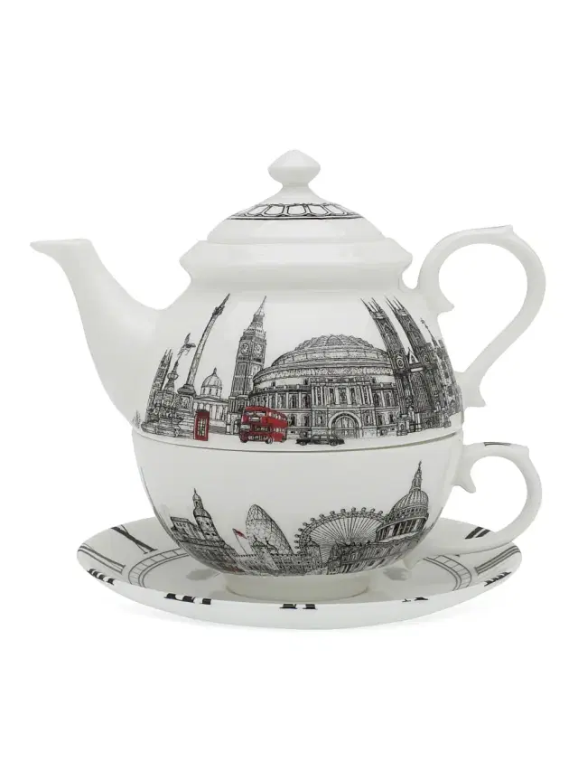 London Icons 4-Piece Tea For One Set - White