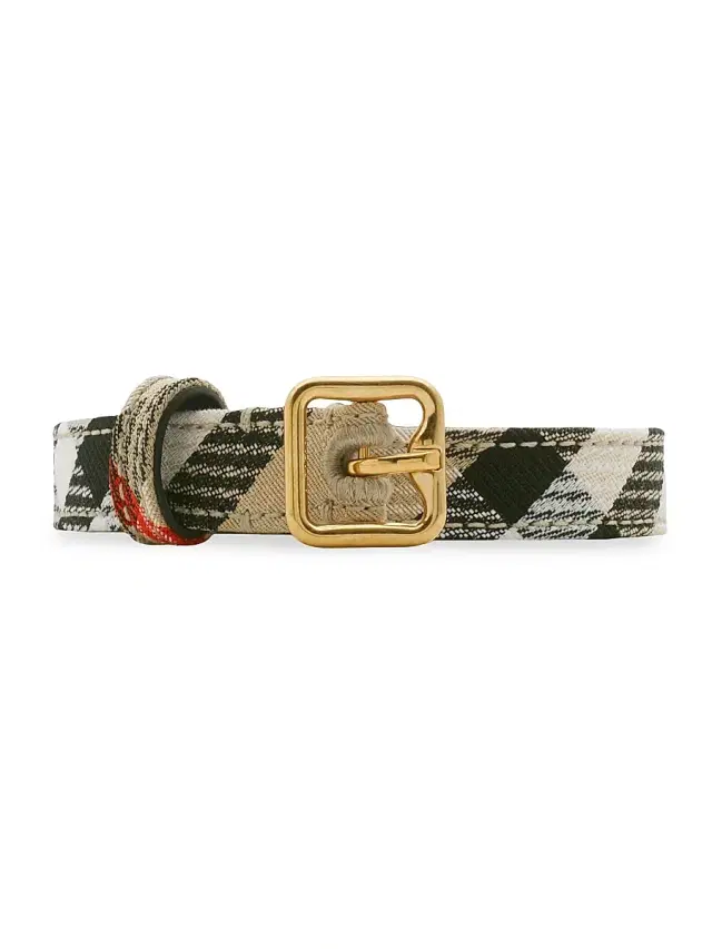 Burberry Women's Woven Check Belt - Sand Check