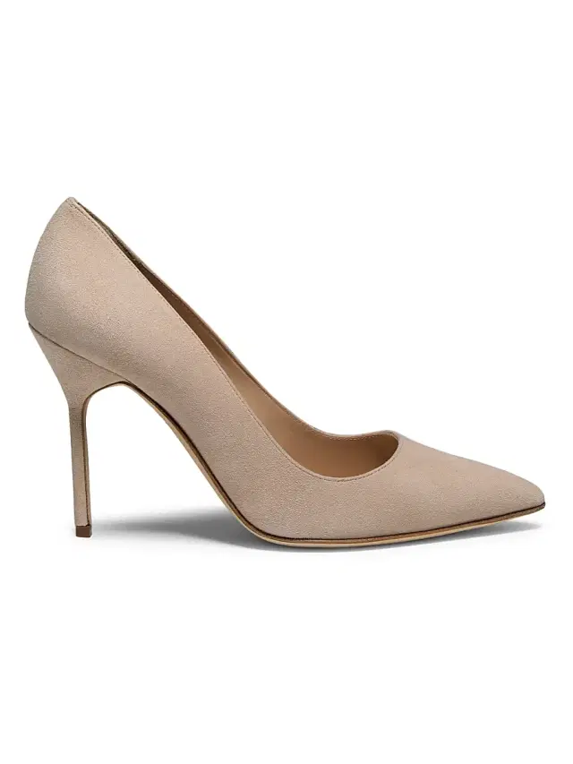 Manolo Blahnik Women's BB 105MM Suede Pumps - Beige