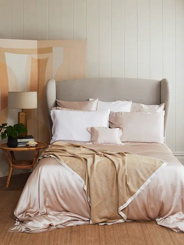 Signature Silk Duvet Cover & Sham Collection - Nude European