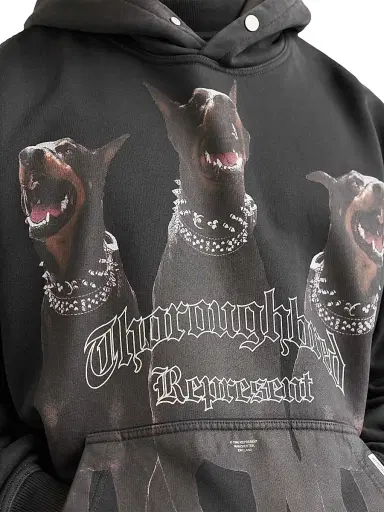 Represent Men's Thoroughbred Logo Cotton Hoodie | Thumbnail 4 Represent Men's Thoroughbred Logo Cotton Hoodie | Thumbnail 4