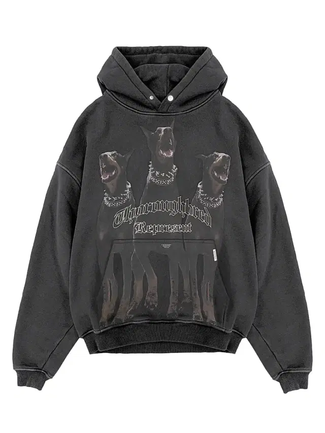 Men's Thoroughbred Logo Cotton Hoodie - Vintage Black