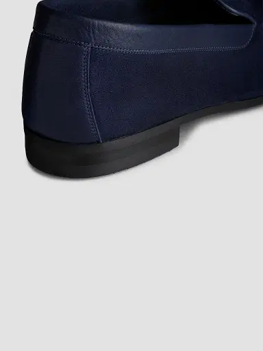 John Lobb Men's Tyne Suede Loafers - Deep Navy - Size 12 | Thumbnail 3