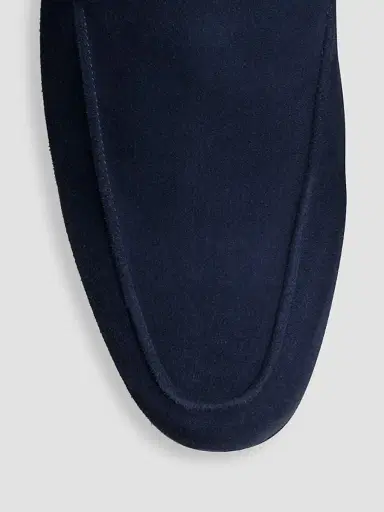 John Lobb Men's Tyne Suede Loafers - Deep Navy - Size 12 | Thumbnail 4