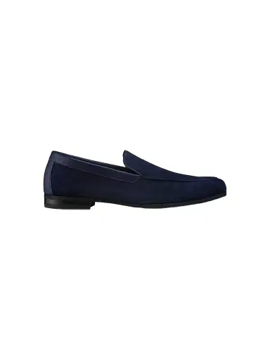 John Lobb Men's Tyne Suede Loafers - Deep Navy - Size 12 | Thumbnail 1