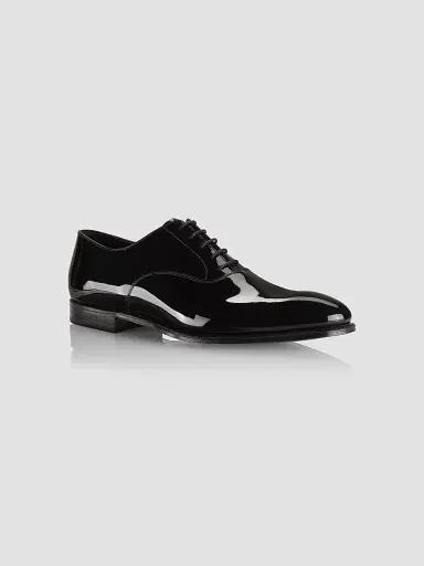 Crockett & Jones Men's Main Overton Patent Leather Oxford Shoes - Black Patent - Size 7 | Thumbnail 2