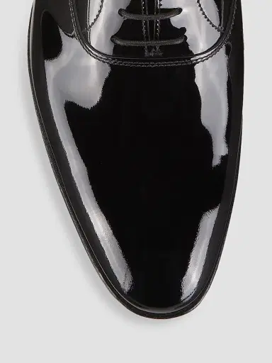 Crockett & Jones Men's Main Overton Patent Leather Oxford Shoes - Black Patent - Size 7 | Thumbnail 4