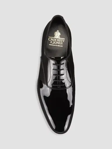 Crockett & Jones Men's Main Overton Patent Leather Oxford Shoes - Black Patent - Size 7 | Thumbnail 5