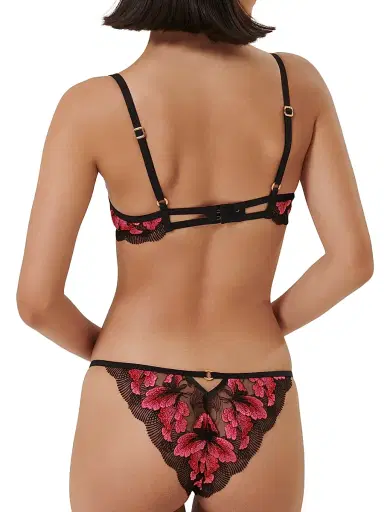 Bluebella Women's Embroidered Floral Underwire Bra - Fuchsia Pink Red Black - Size 38C | Thumbnail 4 Bluebella Women's Embroidered Floral Underwire Bra - Fuchsia Pink Red Black - Size 38C | Thumbnail 4