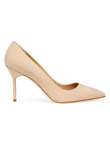 Manolo Blahnik Women's BB 90MM Suede Pumps - Beige - Size 12 | Thumbnail 1