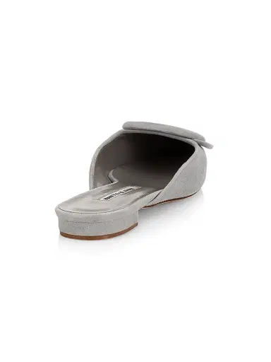 Manolo Blahnik Women's Maysale Suede Flats - Grey - Size 9 | Thumbnail 3
