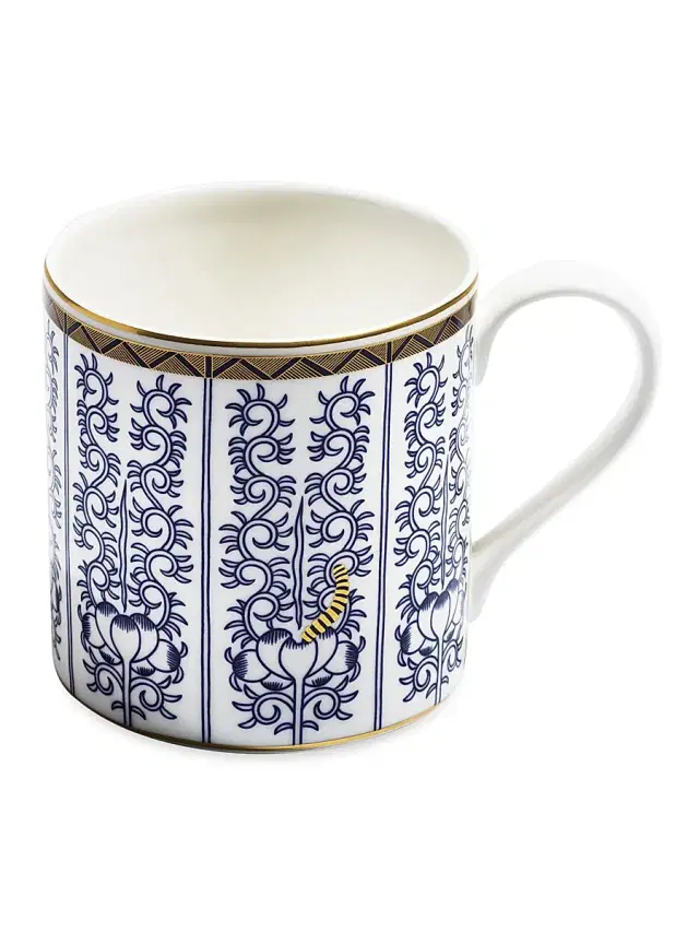Georgian Lilies Large Mug - Gold Multi Colour