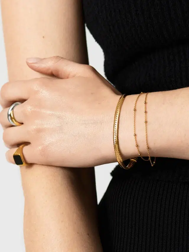 Women's Camail 18K-Gold-Plated Snake Chain Bracelet - Gold