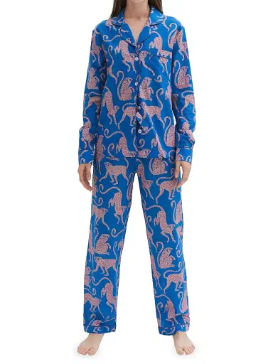 Desmond & Dempsey Women's Chango Print Pajama Set | Thumbnail 2 Desmond & Dempsey Women's Chango Print Pajama Set | Thumbnail 2