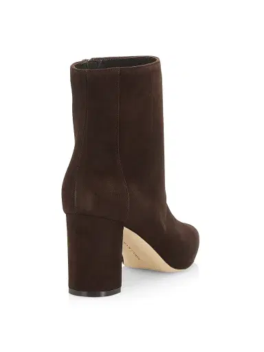 Manolo Blahnik Women's Rosie 70MM Suede Ankle Booties - Brown - Size 9 | Thumbnail 3