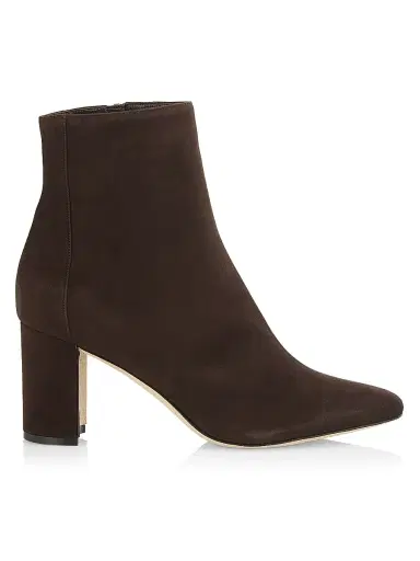 Manolo Blahnik Women's Rosie 70MM Suede Ankle Booties - Brown - Size 9 | Thumbnail 1