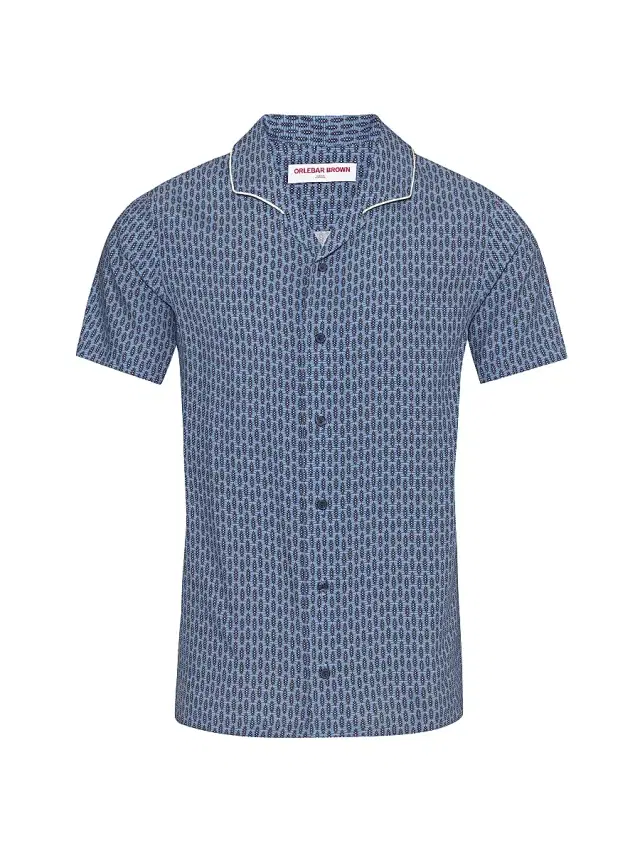 Men's Hibbert Perez Abstract Camp Shirt - Springfield Blue