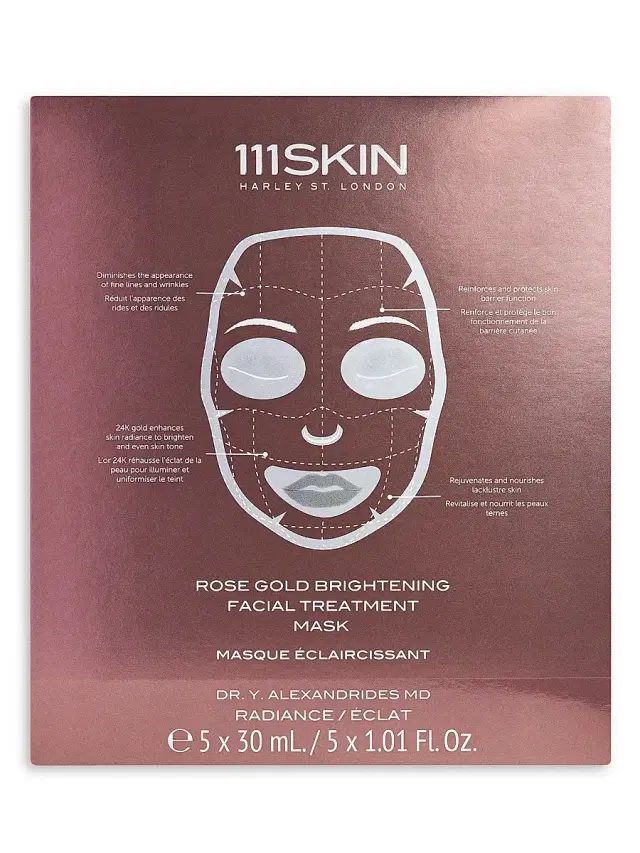 Women's Rose Gold Brightening 5-Piece Facial Treatment Mask Set