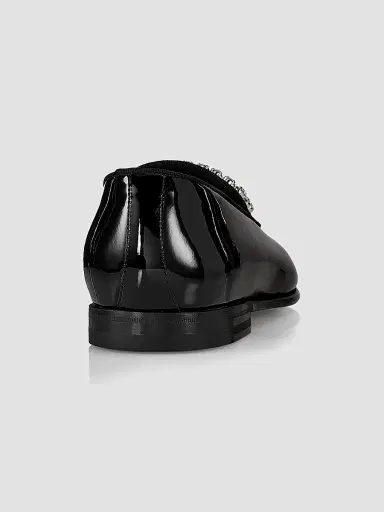 Manolo Blahnik Men's Mariocc Crystal Buckle Patent Leather Loafers - Black - Size 7 | Thumbnail 3