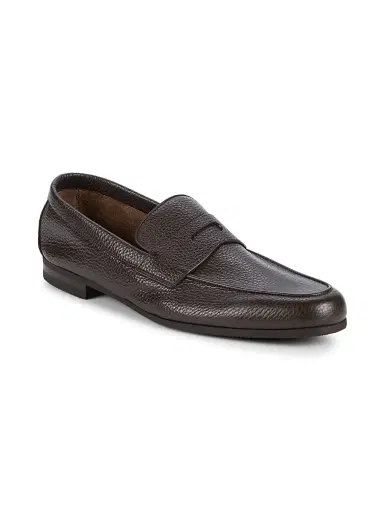 John Lobb Men's Thorne Pebble-Grained Leather Penny Loafers | Thumbnail 2 John Lobb Men's Thorne Pebble-Grained Leather Penny Loafers | Thumbnail 2