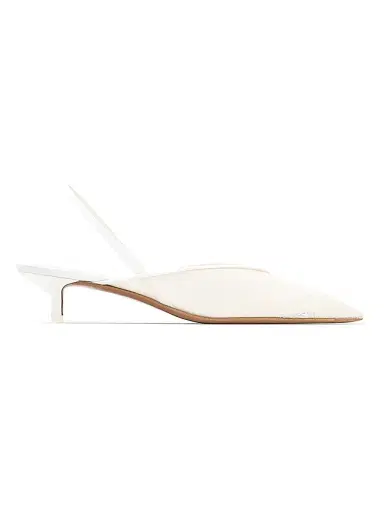 Neous Women's Irena Lace 40MM Slingback Kitten Heels - Cream | Thumbnail 1