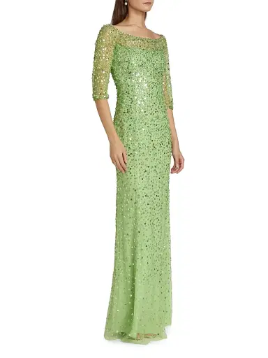 Jenny Packham Women's Summer Party Lantana Beaded Gown - Parakeet | Thumbnail 4 Jenny Packham Women's Summer Party Lantana Beaded Gown - Parakeet | Thumbnail 4