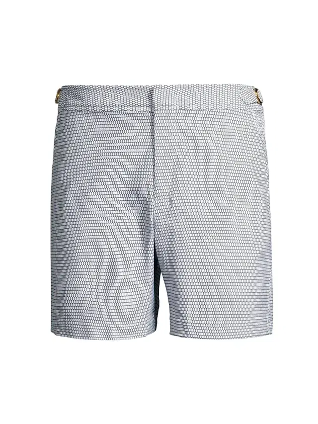 Orlebar Brown Men's Bulldog x Fenella Geometric Swim Shorts - Navy Cloud