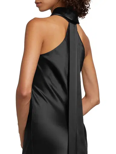 GALVAN LONDON Women's Pandora Satin Cross Halter Gown - Black - Size 14 | Thumbnail 6 GALVAN LONDON Women's Pandora Satin Cross Halter Gown - Black - Size 14 | Thumbnail 6