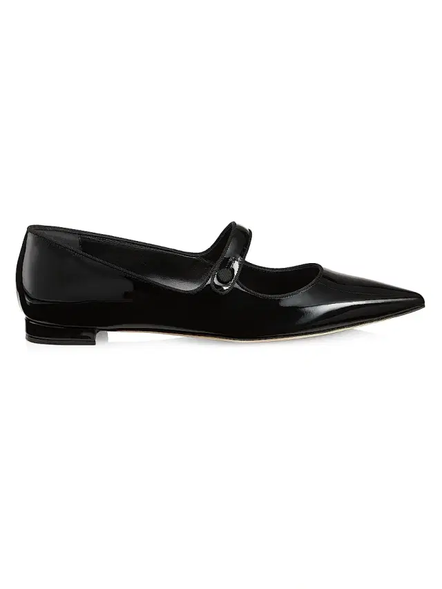 Manolo Blahnik Women's Campariflat 10MM Patent Leather Mary Janes - Black