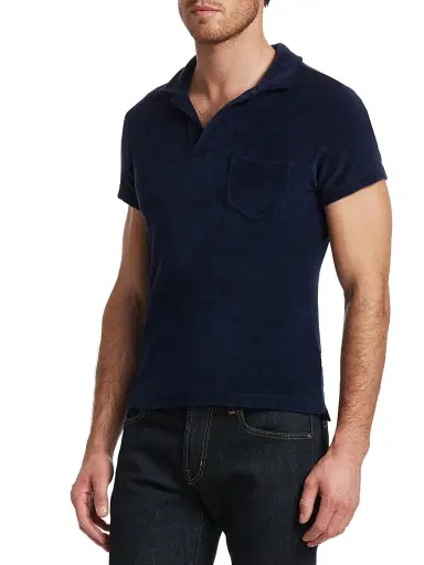 Orlebar Brown Terry Cotton Polo - White - Size Medium | Thumbnail 4