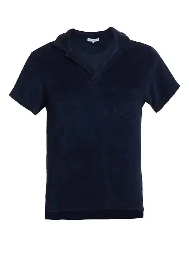 Orlebar Brown Terry Cotton Polo - White - Size Medium | Thumbnail 7