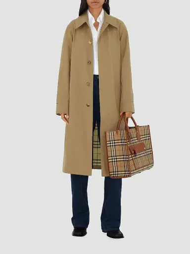 Burberry Women's Medium Freya Signature Check Tote Bag | Thumbnail 2 Burberry Women's Medium Freya Signature Check Tote Bag | Thumbnail 2