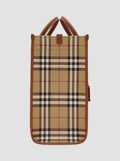 Burberry Women's Medium Freya Signature Check Tote Bag | Thumbnail 4 Burberry Women's Medium Freya Signature Check Tote Bag | Thumbnail 4