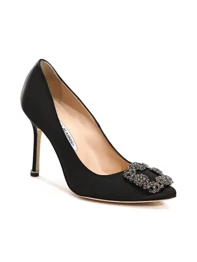 Manolo Blahnik Women's Hangisi 105MM Embellished Satin Pumps - Cobalt Blue - Size 5 | Thumbnail 2