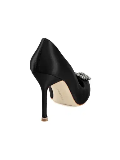 Manolo Blahnik Women's Hangisi 105MM Embellished Satin Pumps - Cobalt Blue - Size 5 | Thumbnail 3