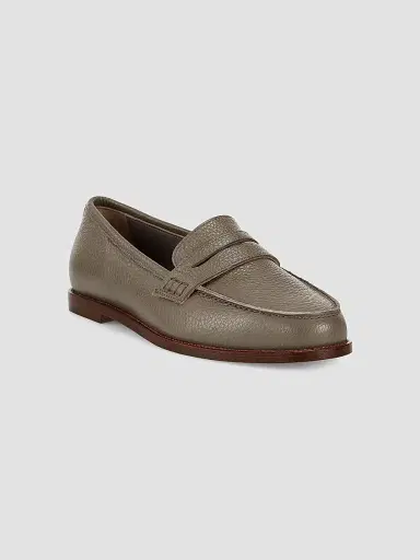 Manolo Blahnik Women's Perrita Leather Loafers - Grey Brown - Size 10 | Thumbnail 2