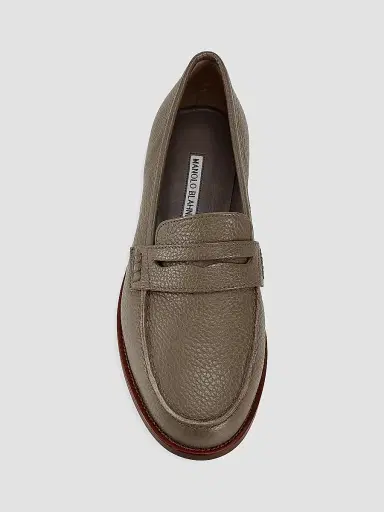 Manolo Blahnik Women's Perrita Leather Loafers - Grey Brown - Size 10 | Thumbnail 5